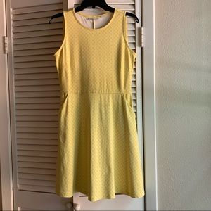 New York & Company Yellow Diamond Print Cotton Sleeveless Dress Size M